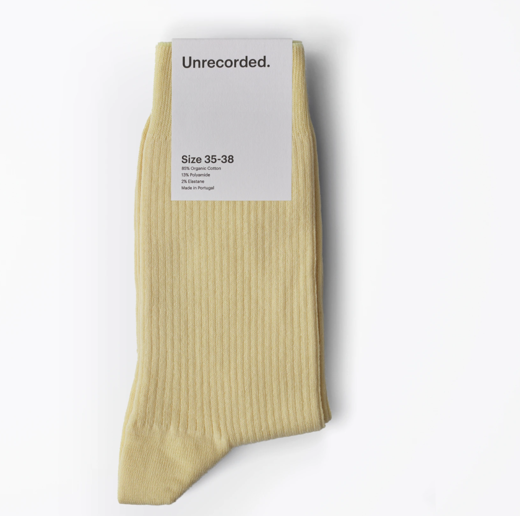 Duurzame sokken via unrecorded geel gebreid